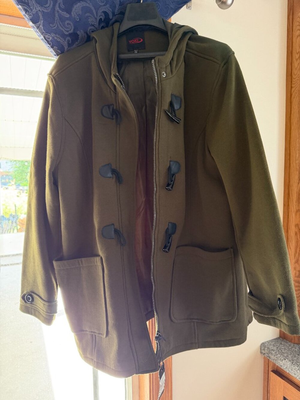 Olive Green Yoki Toggle Front Fall Jacket